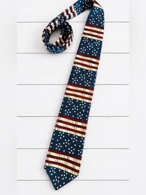 TANGO By Max Raab 100% Silk Neck Tie Americana Series 1864 American Flag mens